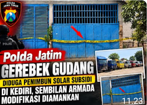 Polda Jatim Gerebek Gudang Diduga Penimbun Solar Subsidi di Kediri, Sembilan Armada Modifikasi Diamankan